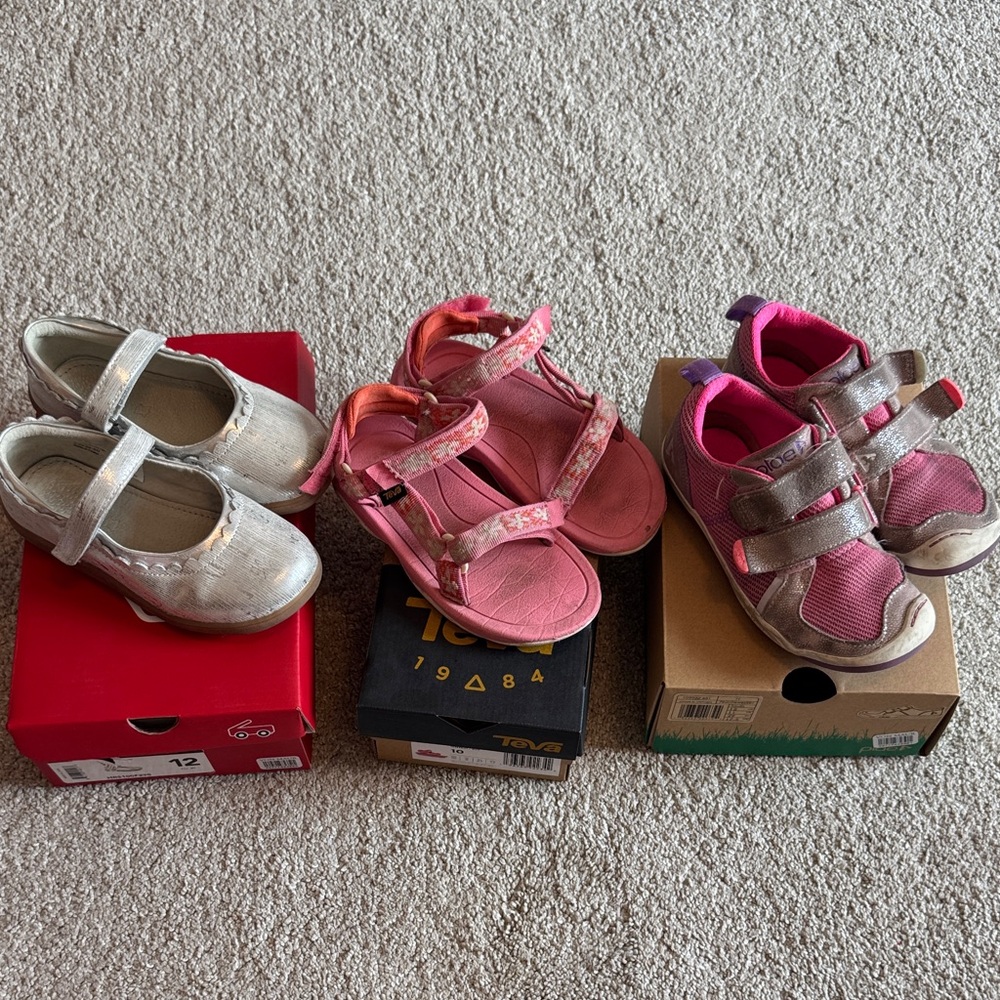 Lot of three pairs of girls shoes size 12